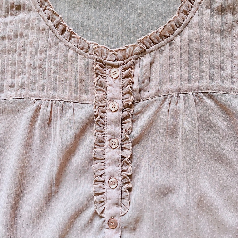 🌷ONLY Love Collection Blouse sheer fabric dot pattern blush colour-beautiful🌷